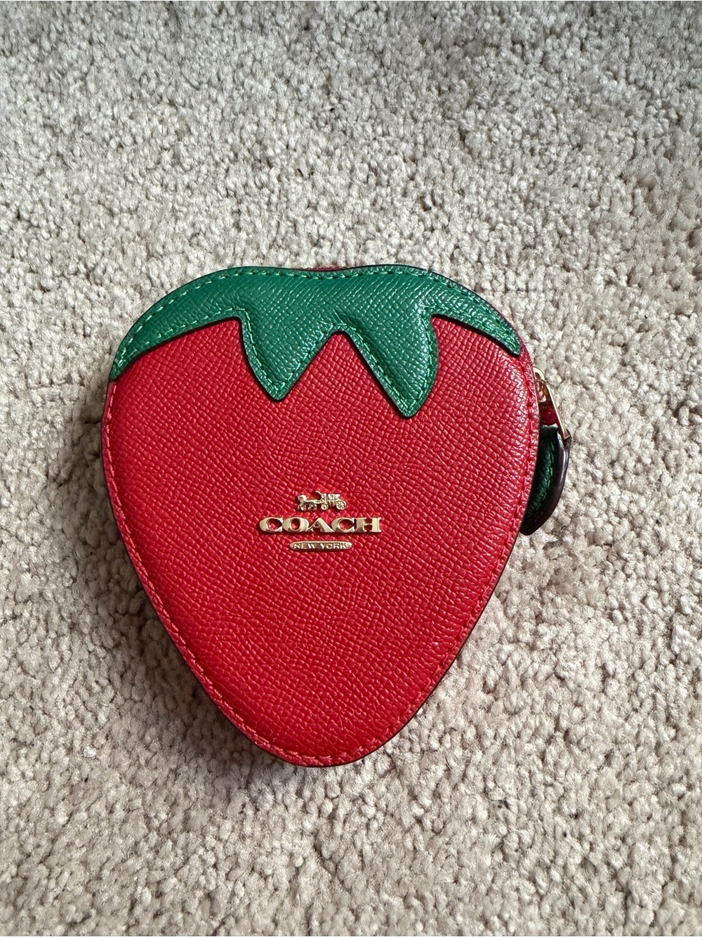 Coach Strawberry Coin Purse in Red and Green